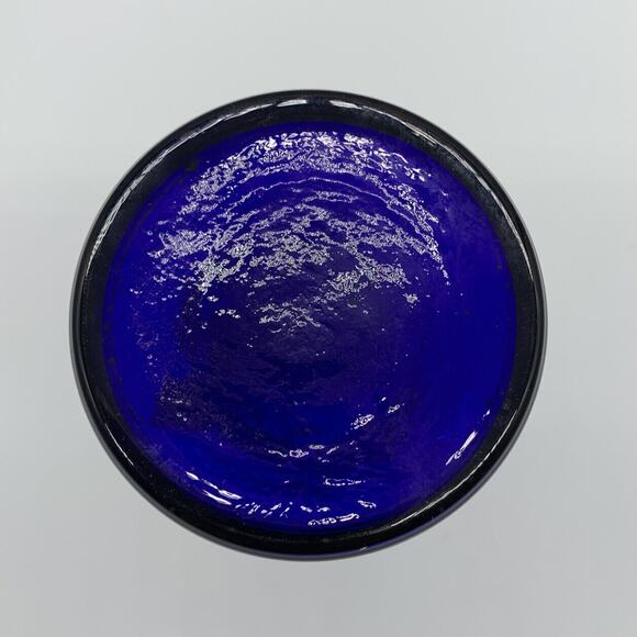 Vintage Bohemian Czech Cobalt Hand Painted Enamel Flowers Bud Vase - Picture 5 of 9